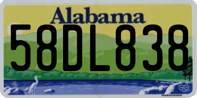 AL license plate 58DL838