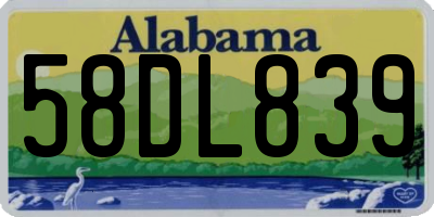 AL license plate 58DL839