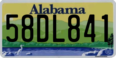 AL license plate 58DL841