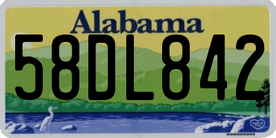 AL license plate 58DL842