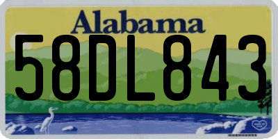 AL license plate 58DL843