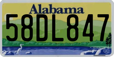 AL license plate 58DL847