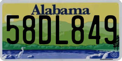 AL license plate 58DL849