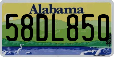 AL license plate 58DL850