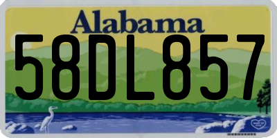 AL license plate 58DL857