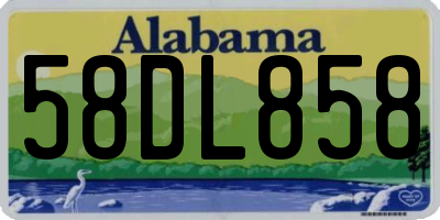 AL license plate 58DL858