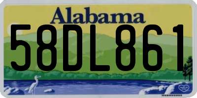 AL license plate 58DL861