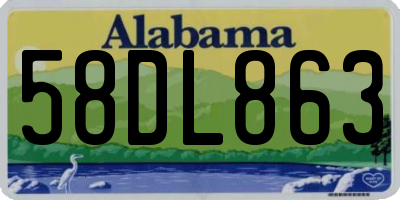 AL license plate 58DL863