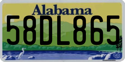 AL license plate 58DL865