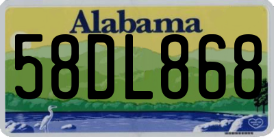 AL license plate 58DL868