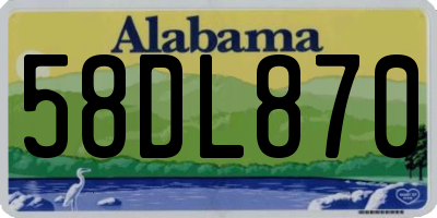 AL license plate 58DL870