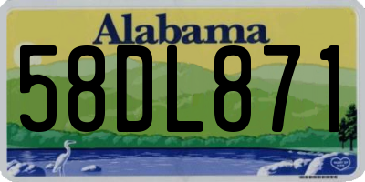 AL license plate 58DL871