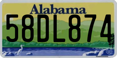 AL license plate 58DL874