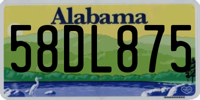 AL license plate 58DL875