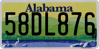 AL license plate 58DL876