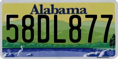 AL license plate 58DL877