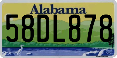 AL license plate 58DL878