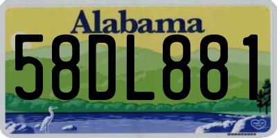 AL license plate 58DL881