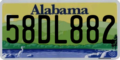 AL license plate 58DL882