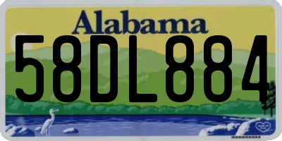 AL license plate 58DL884