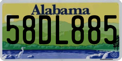AL license plate 58DL885