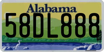 AL license plate 58DL888