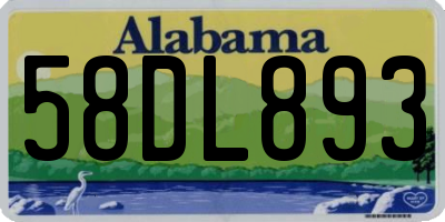 AL license plate 58DL893