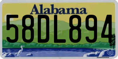 AL license plate 58DL894
