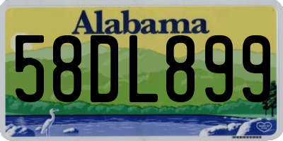 AL license plate 58DL899