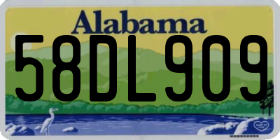 AL license plate 58DL909