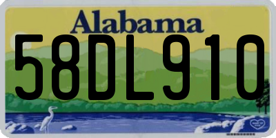 AL license plate 58DL910