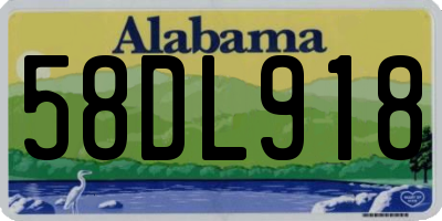 AL license plate 58DL918