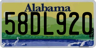 AL license plate 58DL920