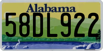AL license plate 58DL922