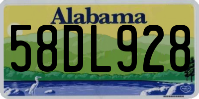 AL license plate 58DL928