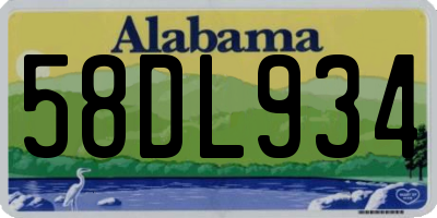 AL license plate 58DL934