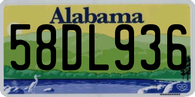 AL license plate 58DL936
