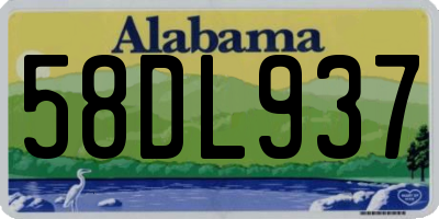 AL license plate 58DL937