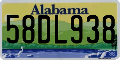 AL license plate 58DL938