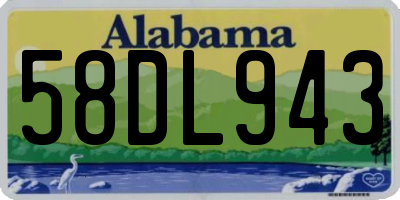 AL license plate 58DL943