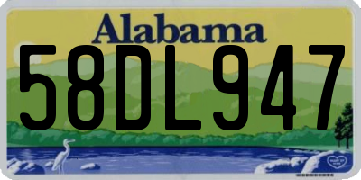 AL license plate 58DL947