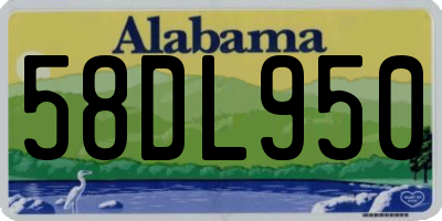 AL license plate 58DL950