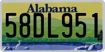AL license plate 58DL951