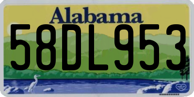 AL license plate 58DL953