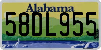AL license plate 58DL955