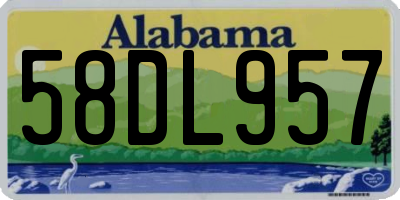 AL license plate 58DL957
