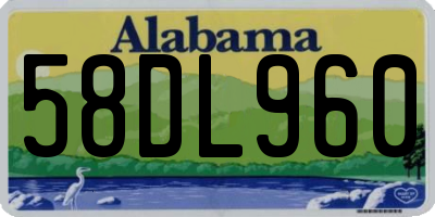 AL license plate 58DL960