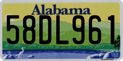AL license plate 58DL961