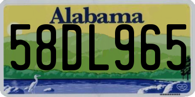 AL license plate 58DL965