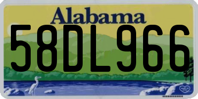 AL license plate 58DL966
